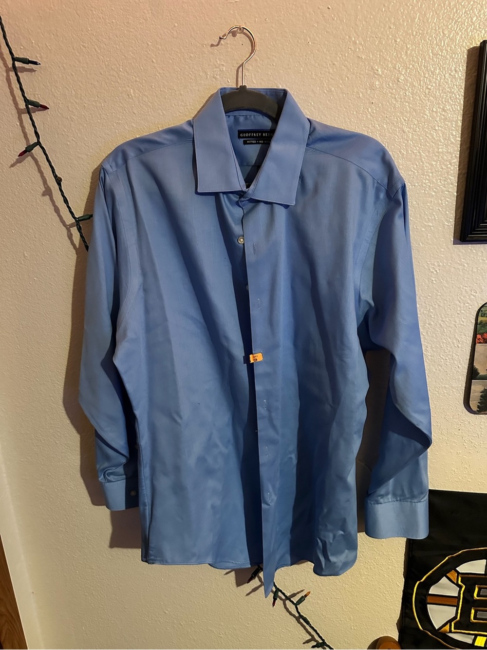 Geoffrey Beene Men's Sky Blue Long-Sleeve Dress Shirt
